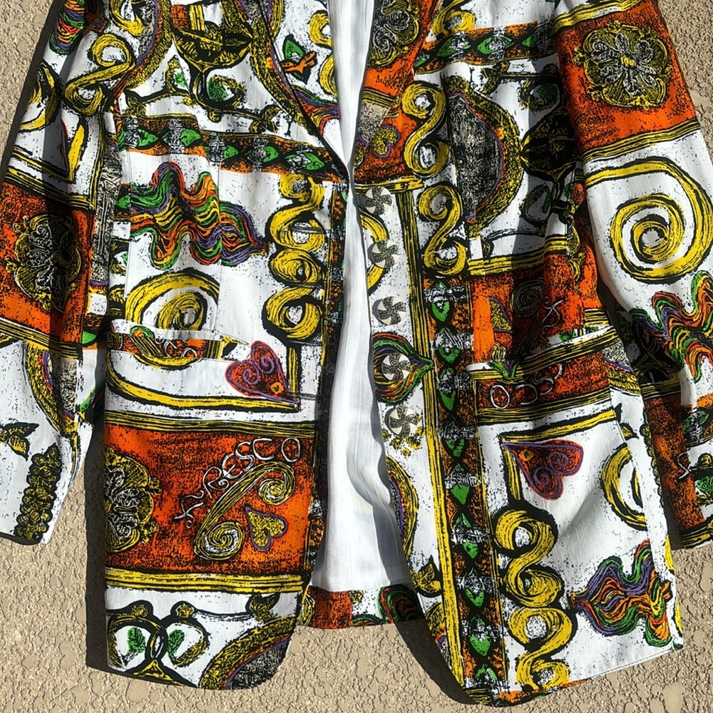 Vintage Platinum by Dorothy Schoelen Colorful Blazer Oversized Artsy Size Small - Picture 3 of 13
